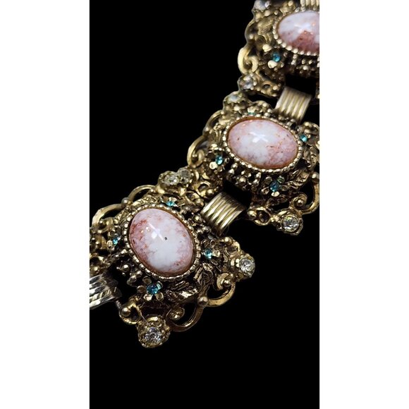 Vintage Mottled Glass Confetti Cab Bracelet (A2550) - Picture 4 of 6